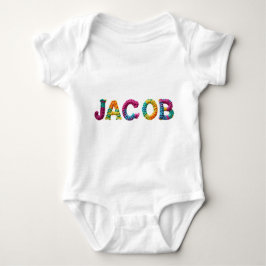 JACOB Name in lebendigem Häkelmuster Baby Strampler