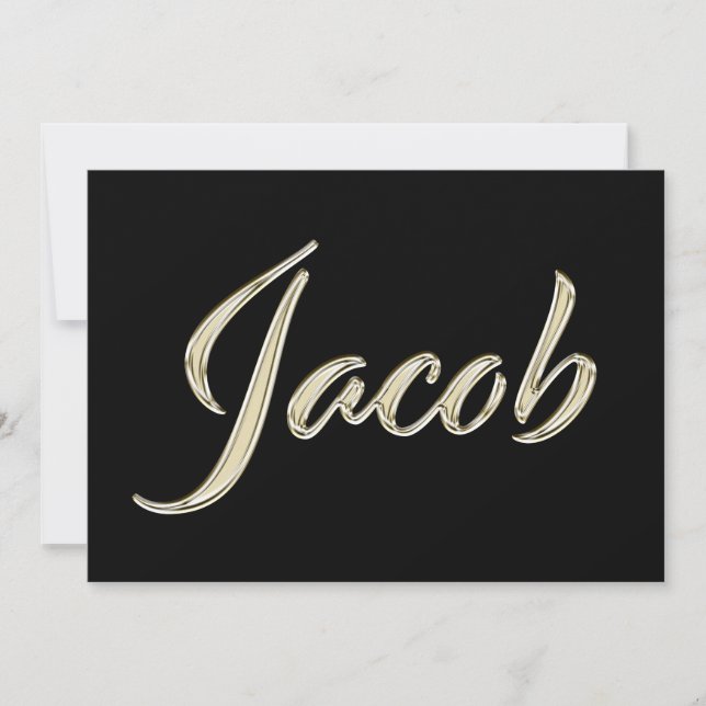 Jacob Name white gold Handwriting Karte (Vorderseite)