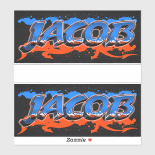 Jacob Prénom Nom Graffiti Autocollant Autocollant