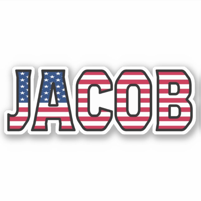 Jacob Prénom USA Sticker Stickerset (Devant)