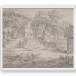 Jacob van Ruisdael - Hütten zwischen Bäumen Aufkleber