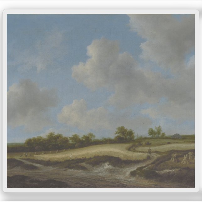 Jacob van Ruisdael - Landschaft mit dem Rollfeld Aufkleber (Vorderseite)