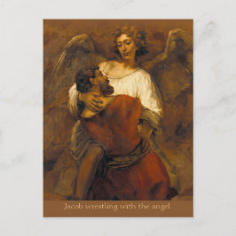 Jacob Wrestling mit dem Engel CC0799 Rembrandt Postkarte