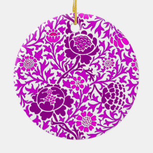 Jacobäischer Blumenschmuck, Amethystpurpur und Fli Keramik Ornament