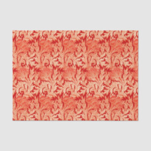 Jacobean Blumen-Damast, Mandarine und Hellorangees Seidenpapier