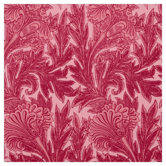 Jacobean Blumen-Damast, pinkfarben und hellrosa Stoff (Muster)