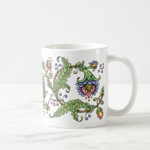 Jacobean Blumenzeichnende FederTasse Kaffeetasse