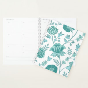 Jacobean Floral Lg Motif Teintures sur blanc
