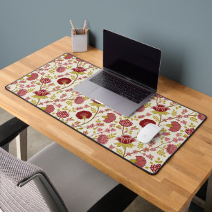 Jacobean Floral Pattern Rouge Rose Gold Crème