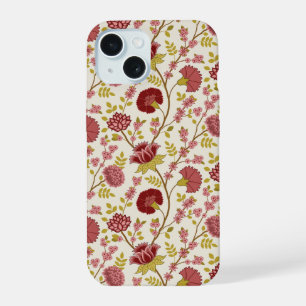 Jacobean Floral Pattern Rouge Rose Gold Crème