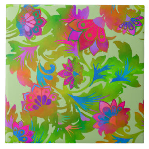 Jacobean Floral Twist Kreide Fliese