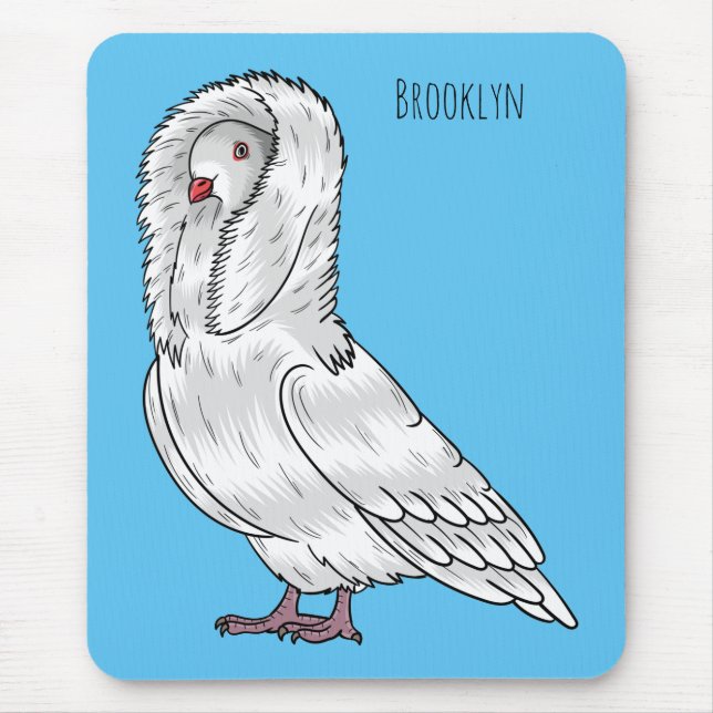 Jacobin-Taube-Cartoon Mousepad (Vorne)