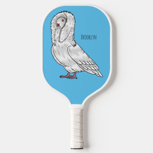 Jacobin-Taube-Cartoon Pickleball Schläger (Vorderseite)
