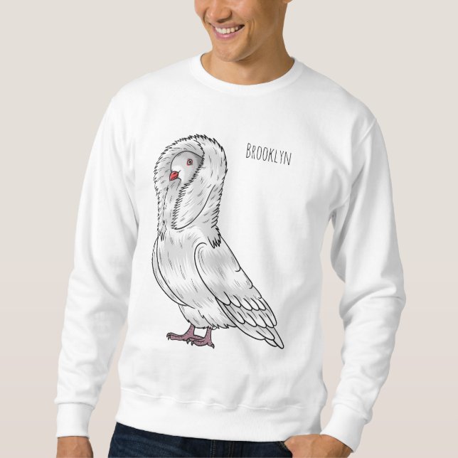 Jacobin-Taube-Cartoon Sweatshirt (Vorderseite)