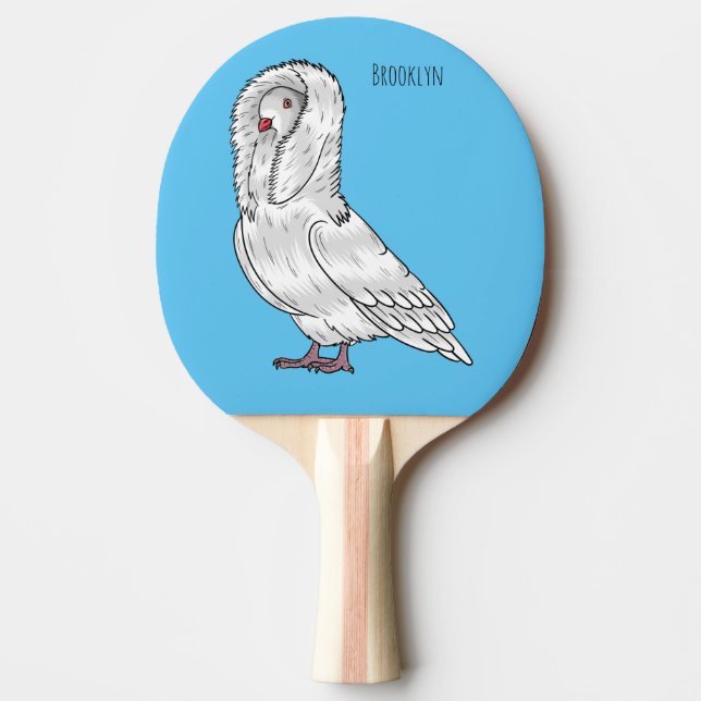Jacobin-Taube-Cartoon Tischtennis Schläger (Vorderseite)