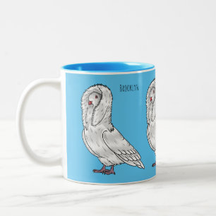 Jacobin-Taube-Cartoon Zweifarbige Tasse