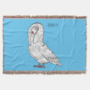 Jacobinertaube Vogel Cartoon-Illustration Decke