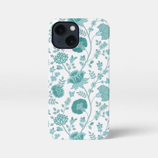 Jacobobobohne Blumenmuster Tees auf Weiß iPhone 13 Mini Hülle (Rückseite)