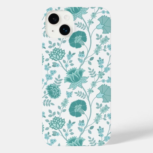 Jacobobobohne Blumenmuster Tees auf Weiß iPhone 14 Plus Hülle (Rückseite)