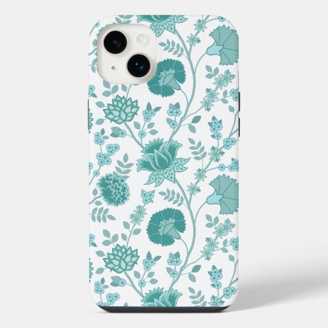 Jacobobobohne Blumenmuster Tees auf Weiß iPhone 14 Plus Hülle (Rückseite)