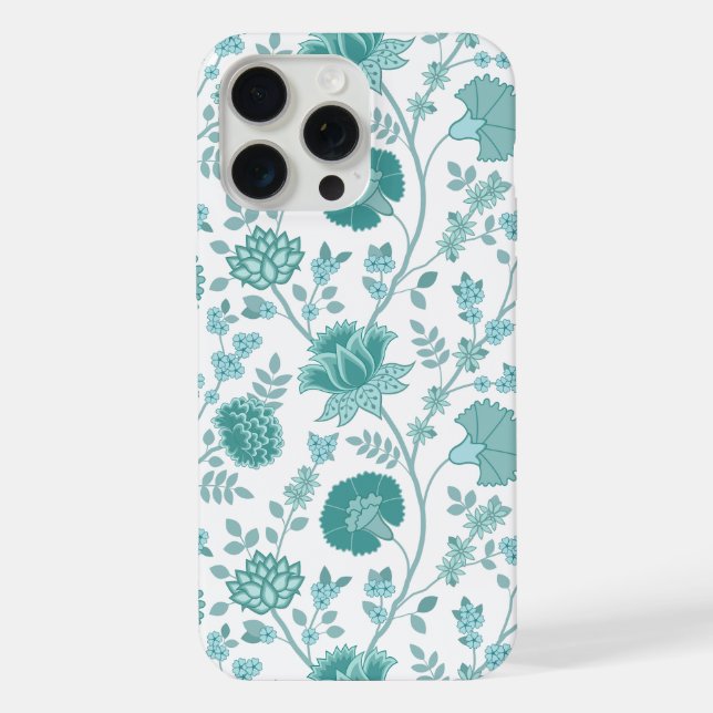 Jacobobobohne Blumenmuster Tees auf Weiß iPhone 15 Pro Max Hülle (Rückseite)