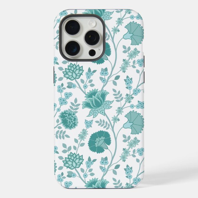 Jacobobobohne Blumenmuster Tees auf Weiß iPhone 15 Pro Max Hülle (Rückseite)