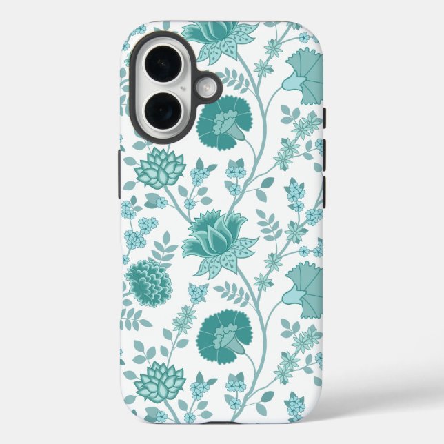 Jacobobobohne Blumenmuster Tees auf Weiß iPhone 16 Hülle (Rückseite)