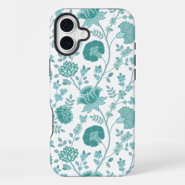 Jacobobobohne Blumenmuster Tees auf Weiß iPhone 16 Plus Hülle (Rückseite)