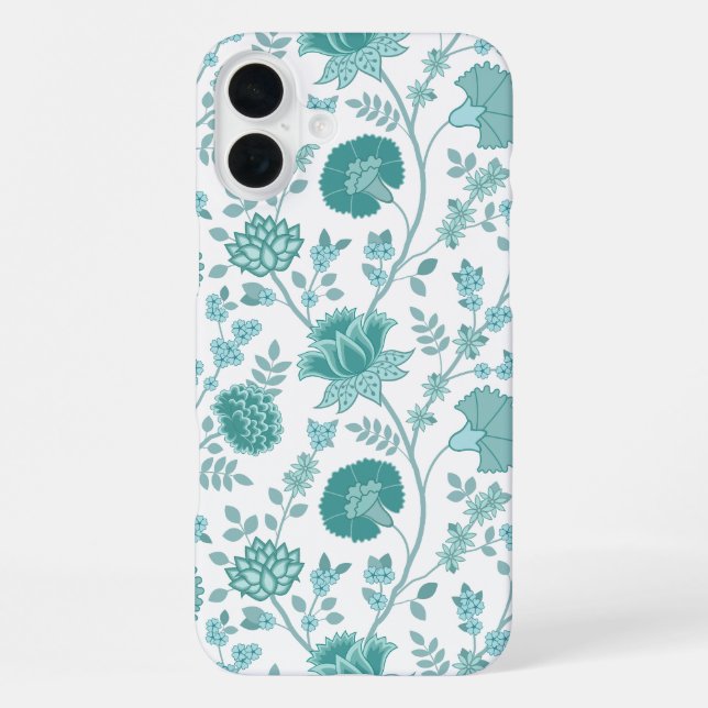 Jacobobobohne Blumenmuster Tees auf Weiß iPhone 16 Plus Hülle (Rückseite)