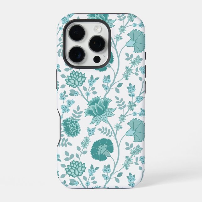 Jacobobobohne Blumenmuster Tees auf Weiß iPhone 16 Pro Hülle (Rückseite)