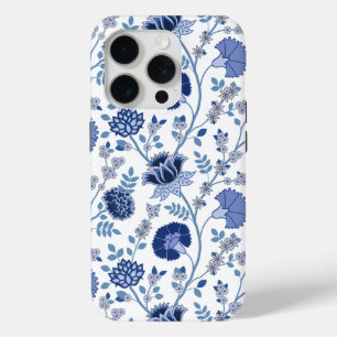 Jacobobobohnenfloral Big Pattern Blues auf Weiß Case-Mate iPhone Hülle