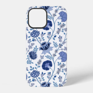 Jacobobobohnenfloral Big Pattern Blues auf Weiß iPhone 12 Hülle
