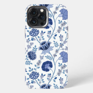 Jacobobobohnenfloral Big Pattern Blues auf Weiß iPhone 13 Pro Max Hülle