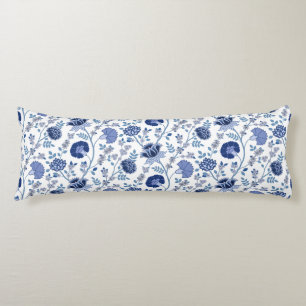 Jacobobobohnenfloral Lg Muster Blues White Seitenschläferkissen