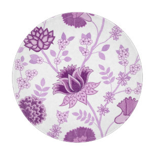 Jacobobobohnenfloral Lg Muster Pinks auf Weiß Schneidebrett