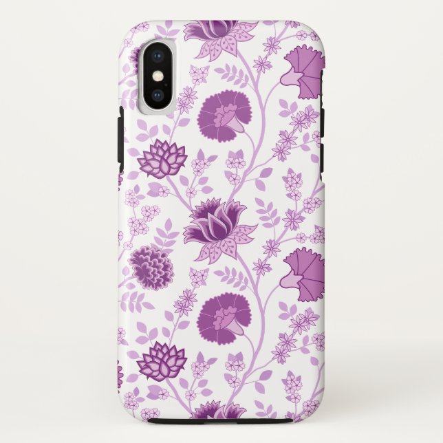 Jacobobobohnenflorale Big Pattern Pinks auf Weiß Case-Mate iPhone Hülle (Rückseite)
