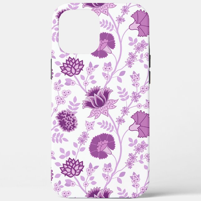 Jacobobobohnenflorale Big Pattern Pinks auf Weiß Case-Mate iPhone Hülle (Rückseite)