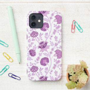 Jacobobobohnenflorale Big Pattern Pinks auf Weiß iPhone 12 Hülle