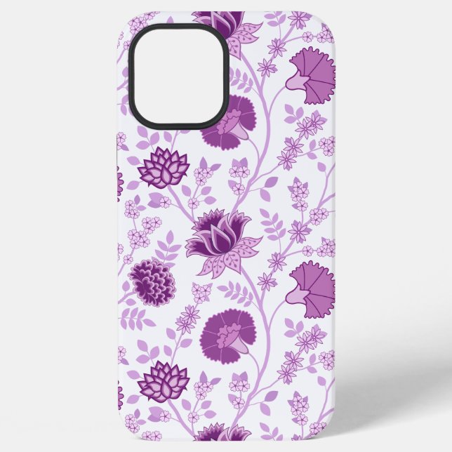 Jacobobobohnenflorale Big Pattern Pinks auf Weiß iPhone 12 Pro Max Hülle (Rückseite)