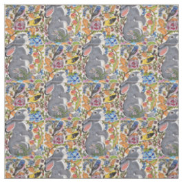 Jacobobohne Blumengestein Bunny Rabbit Birds Desig Stoff
