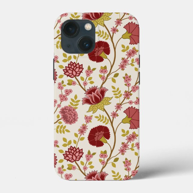 Jacobobohne Grosse Muster Reds Pinks Gold Creme Case-Mate iPhone Hülle (Rückseite)