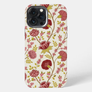 Jacobobohne Grosse Muster Reds Pinks Gold Creme iPhone 13 Pro Max Hülle