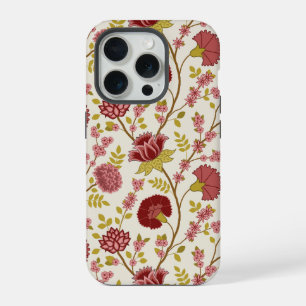 Jacobobohne Grosse Muster Reds Pinks Gold Creme iPhone 15 Pro Hülle