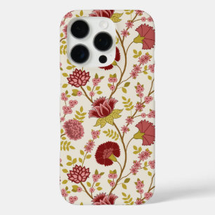 Jacobobohne Grosse Muster Reds Pinks Gold Creme iPhone 16 Pro Hülle