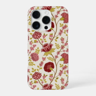Jacobobohne Grosse Muster Reds Pinks Gold Creme iPhone 16 Pro Hülle