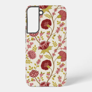 Jacobobohne Grosse Muster Reds Pinks Gold Creme Samsung Galaxy Hülle