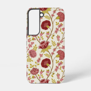 Jacobobohne Grosse Muster Reds Pinks Gold Creme Samsung Galaxy Hülle