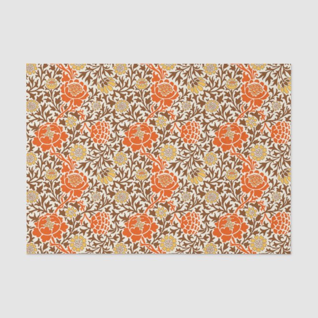 Jacobobohnenblättrige Tapeten, Orange, Brown & Mus Seidenpapier (Vorderseite)