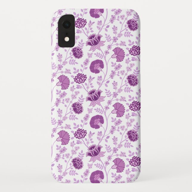 Jacobobohnenfloral Repeat Pattern Pinks auf Weiß Case-Mate iPhone Hülle (Rückseite)