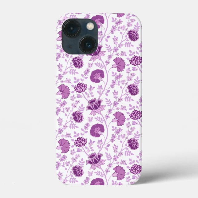 Jacobobohnenfloral Repeat Pattern Pinks auf Weiß Case-Mate iPhone Hülle (Rückseite)